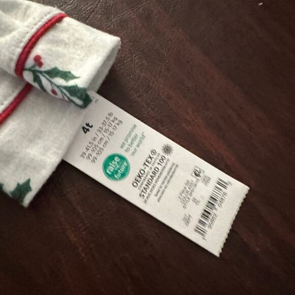 Carter's Just One You Toddler Girls' 2pc Holiday Floral Mistletoe Flannel Pajama - Picture 4 of 4